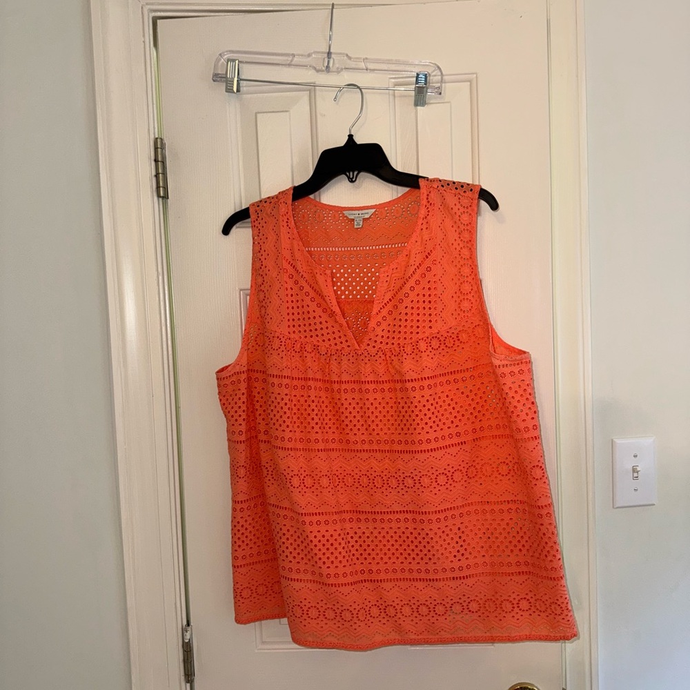 Lucky Brand Orange Sleeveless Top